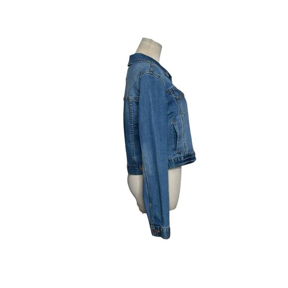 Forever 21 blue denim long sleeves button jean jacket size M - Picture 6 of 13